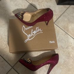 Red Shimmery Pumps
