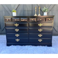 Stunning Black Refinished Angelina Lowboy Dresser
