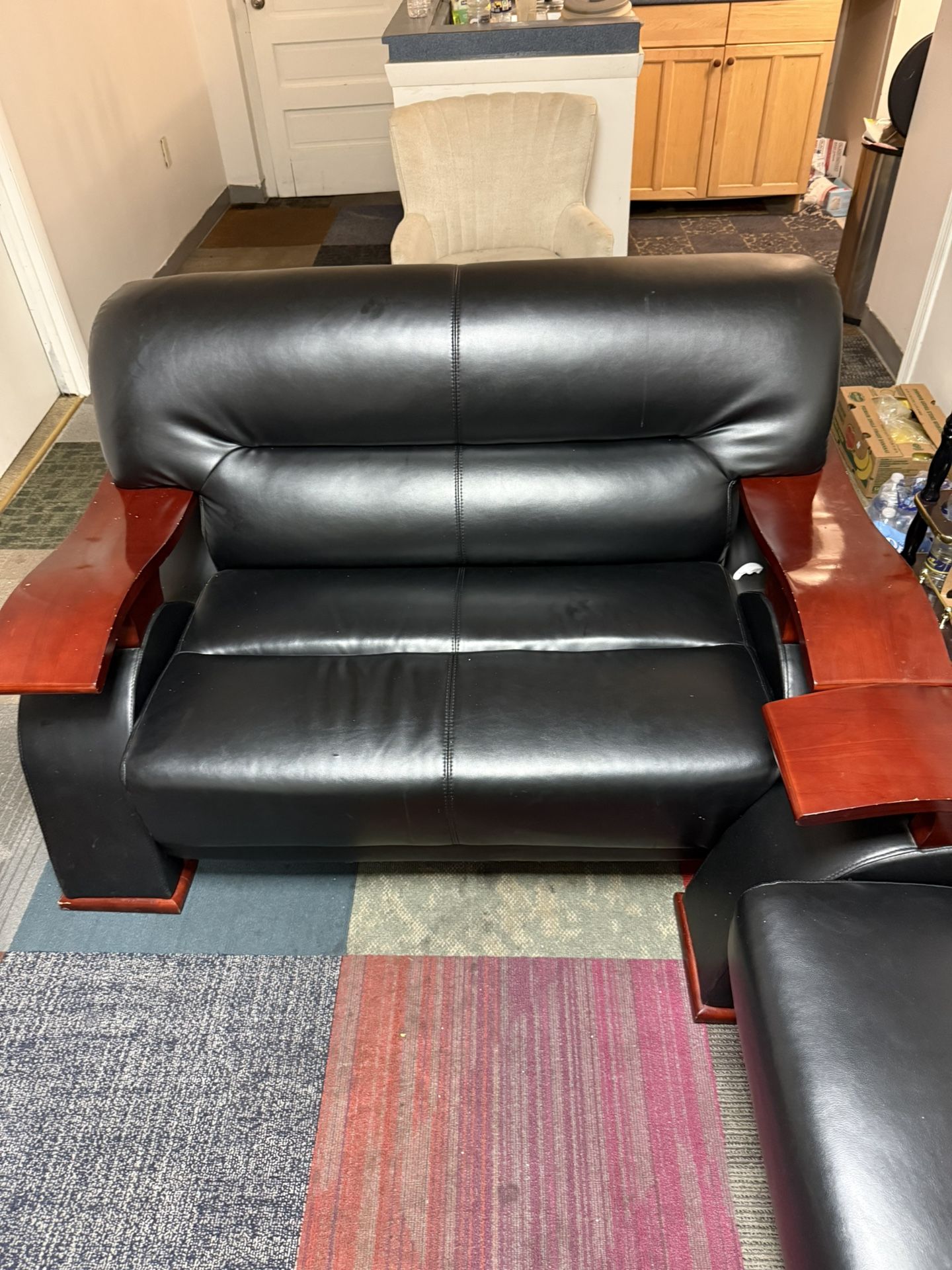 Black Leather Couch /sofa