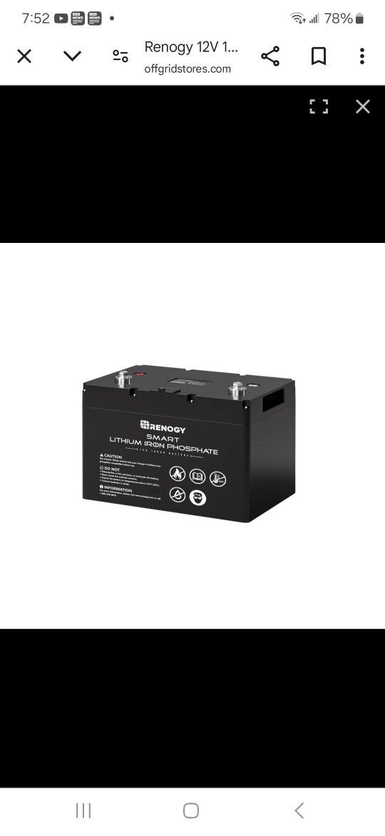 Battaries Renogy Lithium Ion Phosphate Lifepo4