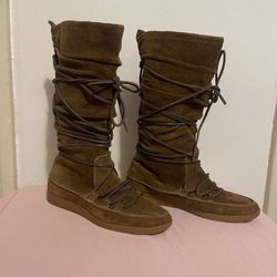 MICHAEL Michael Kors Size 7M Women's Brown Suede Lace-Up Boots