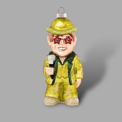 Kat + Annie Elton John Elton John Hand Crafted Glass Ornament