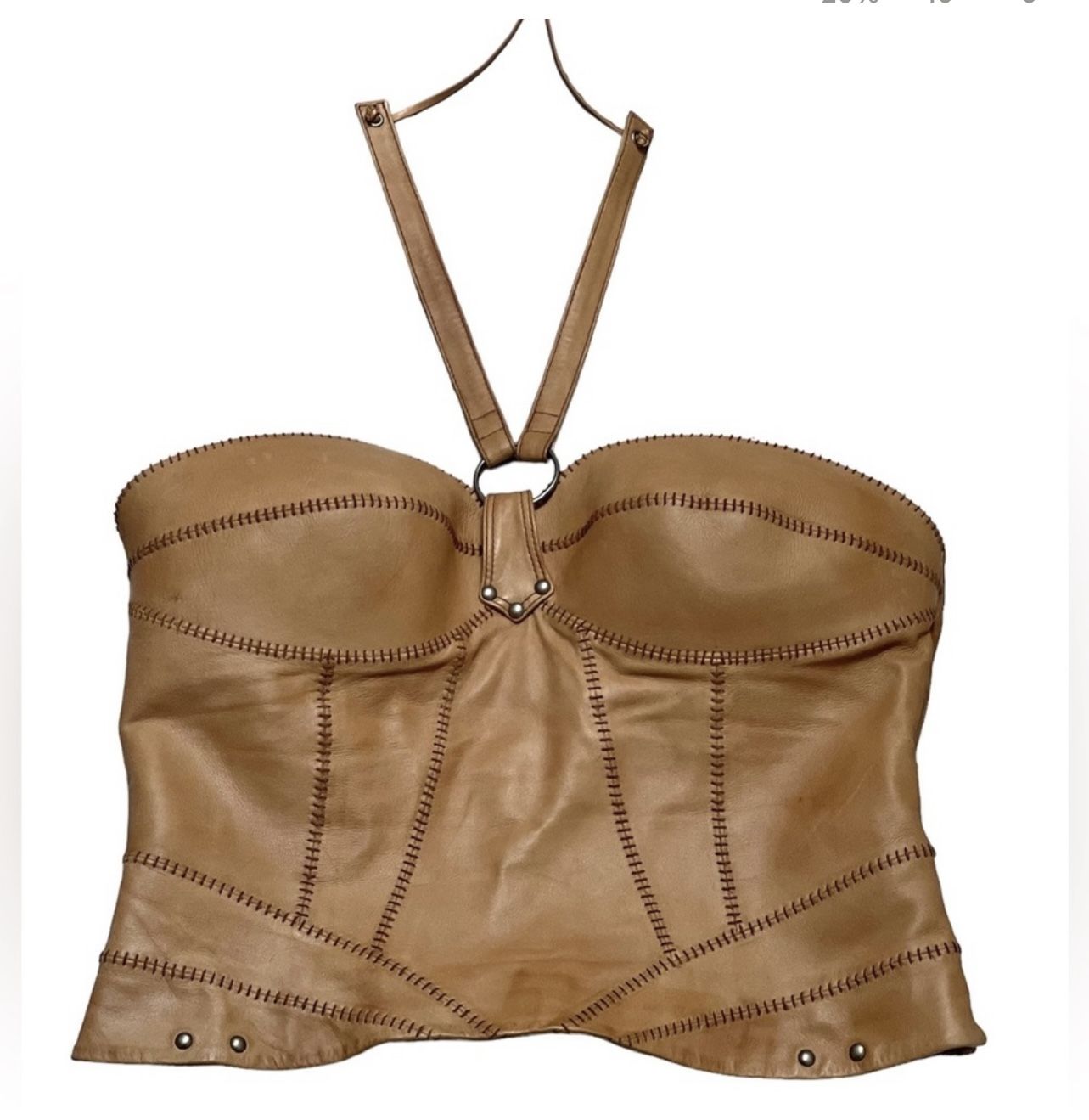 Harley Davidson Leather Halter Top