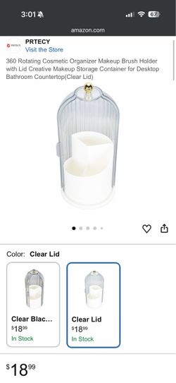 Brand New 360 Rotating Cosmetic Organizer Makeup Brush Holder with Lid