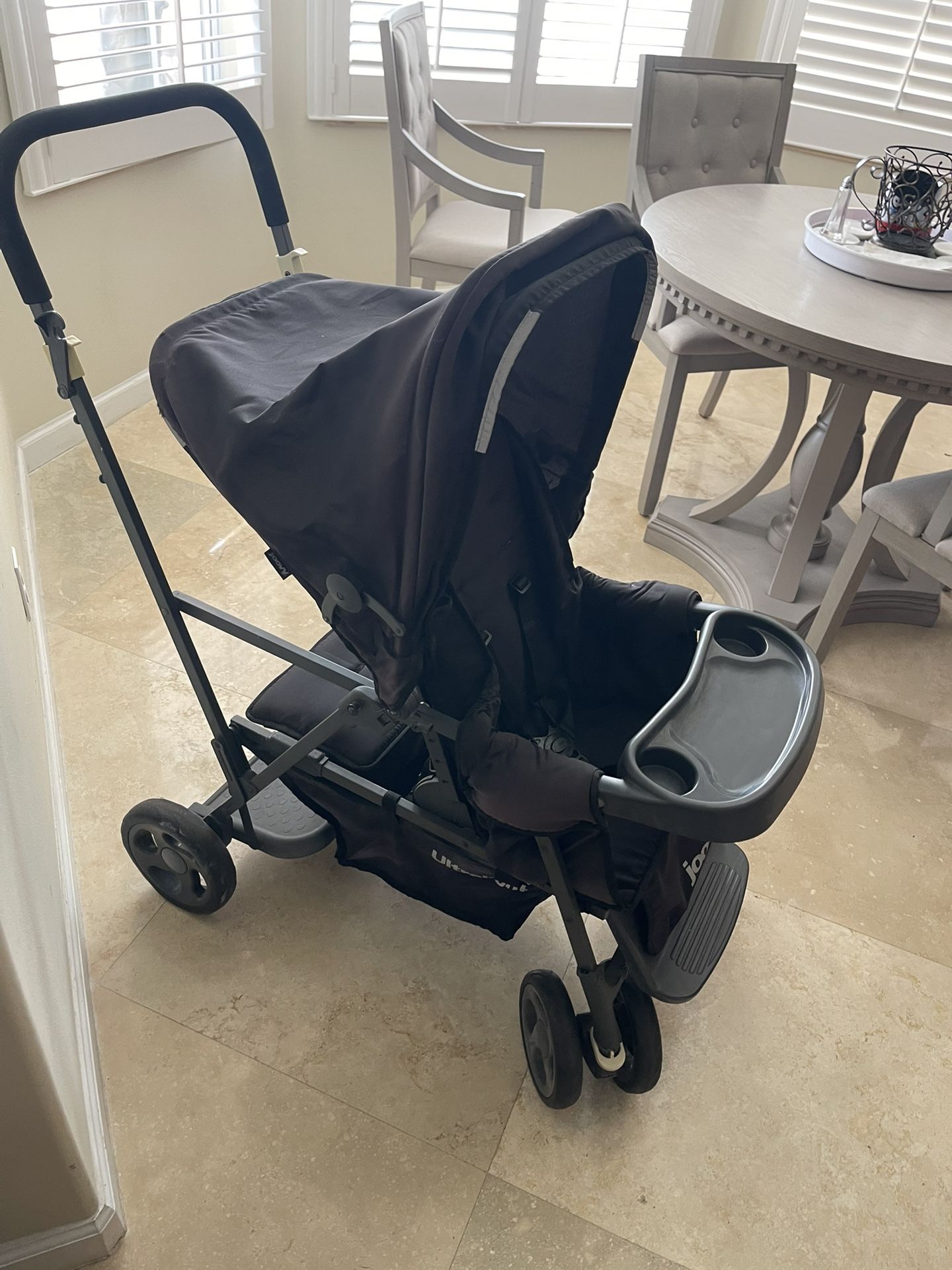 Joovy Caboose S Sit Stand Double Stroller - Black Melange- LIKE NEW
