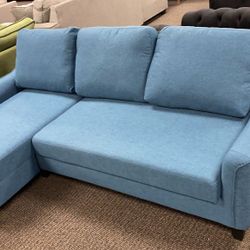 SAMEDAY DELIVERY Jarreau Gray Sofa Chaise Sleeper