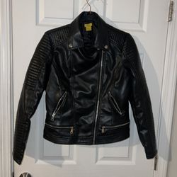 DAISY vegan leather biker jacket size L