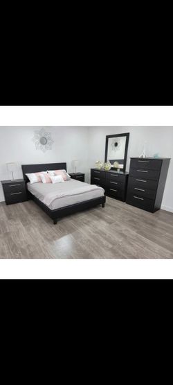 Black Bedroom Furniture Set 5 Piece