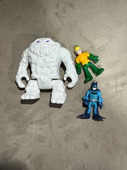 Imaginext DC Super Friends White Clayface & Aquaman & Batman Figures