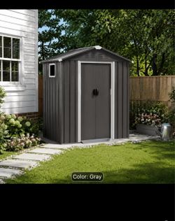 Gray Metal Outdoor Storage Shed（Brand new）