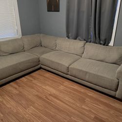 Grey/tan  Sectional Couch 