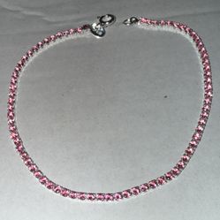 925 Silver pink Bracelet size 7 1/2