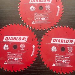7-1/4 40 Tooth Diablo Circular Saw Blades