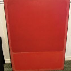 Large Red Abstract, Modern Canvas Wall Art – Excellent Condition
