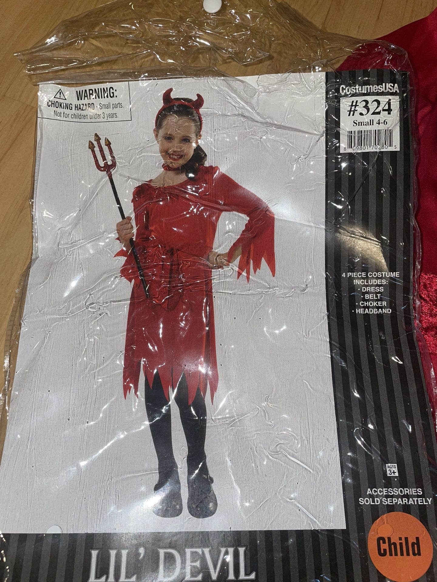 Little Devil Girls Halloween Costume Size 4-6