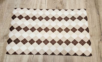 17x27 Brown Beige Buffalo Check Bath Rug Mat Non Slip Quick Dry Washable