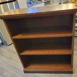 Short Dark Brown Wood Book Shelf
