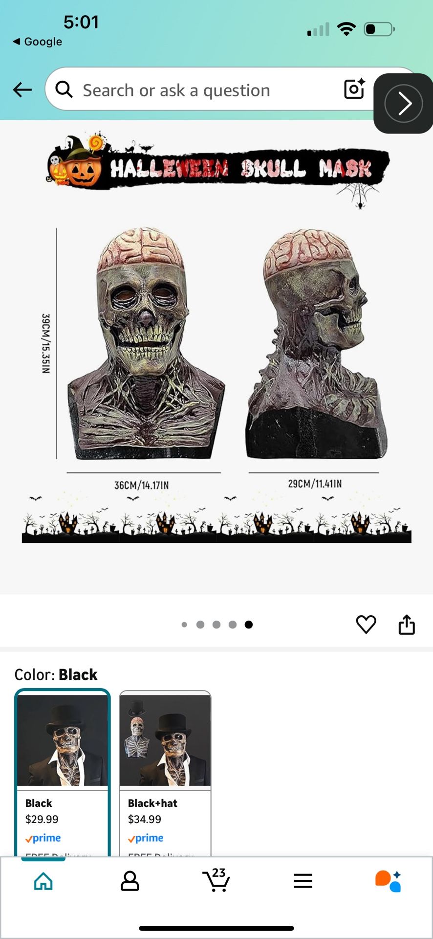 Halloween Skull Mask With Moving Jaw