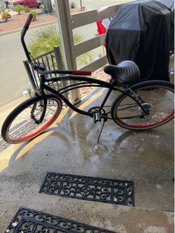 Beach cruiser bike black and red 26 inch