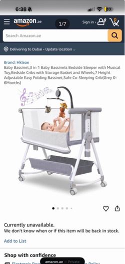 Hkleae 3-in-1 Baby Bassinet Bedside Sleeper