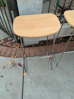 Modern Bar Stool with Wood Seat