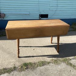 Kitchen Table Foldable Leafs Antique