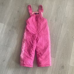 Girls Pink Snow Bib Size: 4T