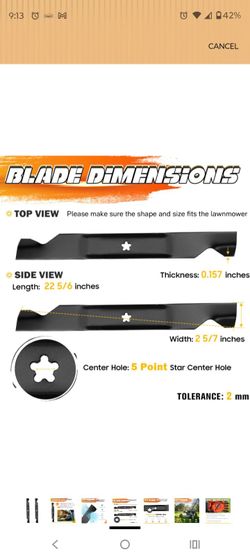 New set of mower blades for 46" deck