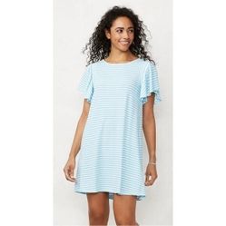 LAUREN CONRAD Ruffle short sleeve Stripe dress Women's Size XS extra small