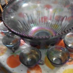 Vintage Carnival Glass Punch And A Free Gift
