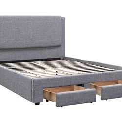 New King Or Calking Bed W/Drawers & New Mattress 