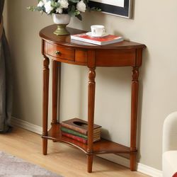 Brand new in box all wood half moon table