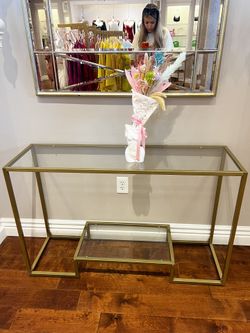 Gold Glass Coffee Table