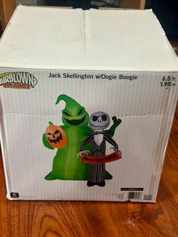 NEW 6.5ft Jack Skellington and Oogie Boogie Trick or Treat Halloween Inflatable Gemmy