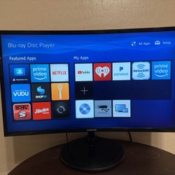 SAMSUNG 27 Inch Curved Computer Monitor, LC27F390FHNXZA LED 60Hz Full HD 1080P Gaming Slim Design for Home &Office, Black Mouse Pad Included