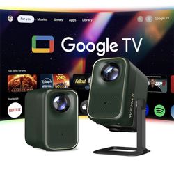 WEMAX Projector, Google TV Projector with Licensed Netflix, 320 ISO Lumens, 4K Support Smart Movie Projector with Adjustable Stand, Native 1080P with 