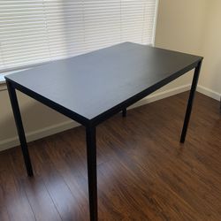 IKEA Black Desk, Black Table, Minimalistic, Modern Style Black Wood Table
