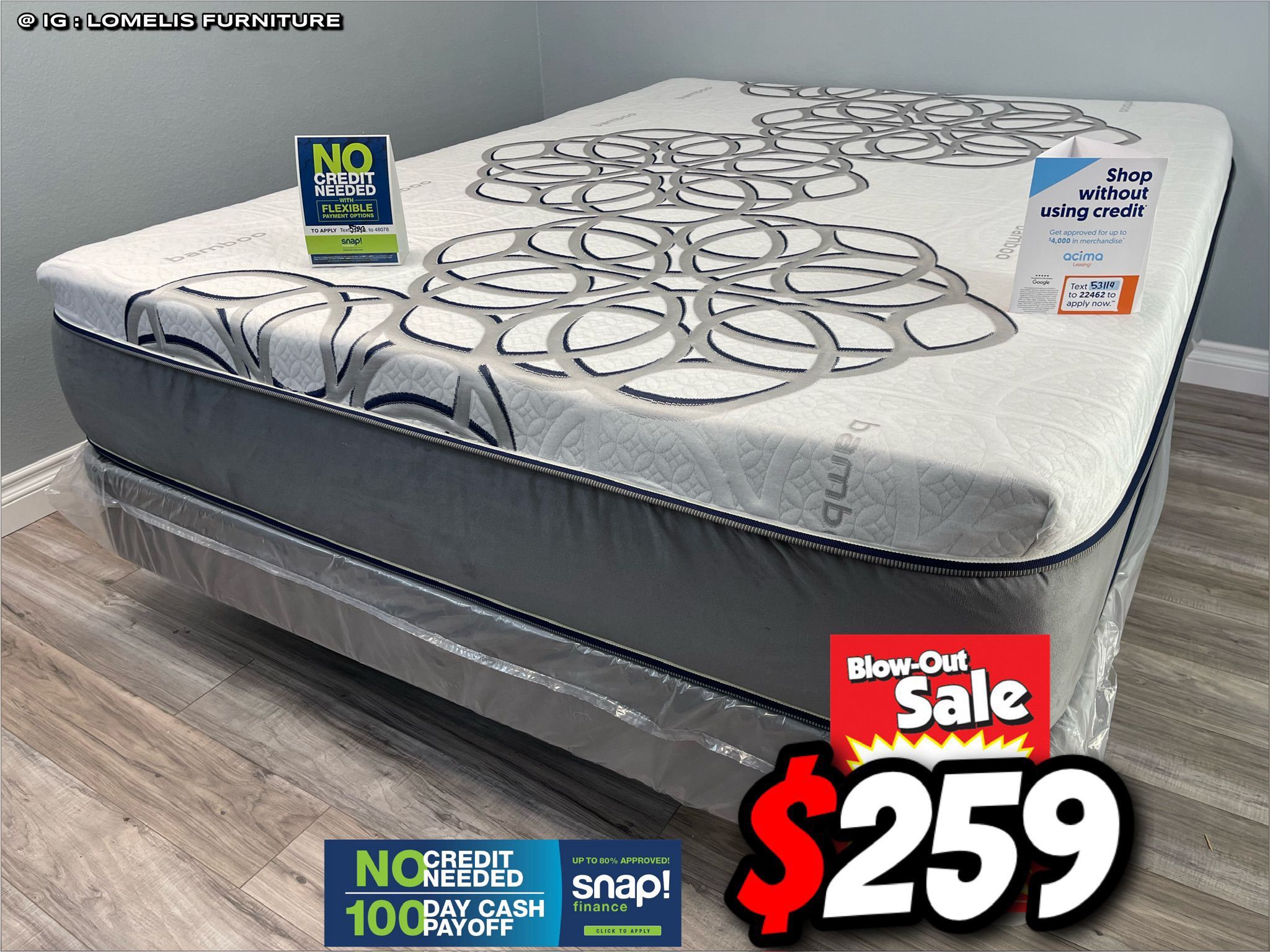 Queen Sky Comfort Bamboo Cool Gel Memory Foam Mattress
