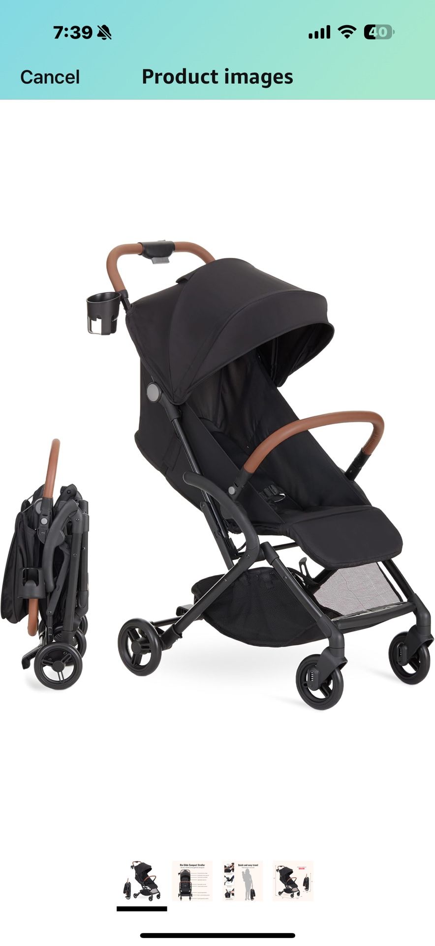 Dream On Me RioGlide Baby Stroller, Black – Lightweight, Compact, Quick-Fold Travel Stroller with Adjustable Backrest & 5-Point Harness Brand Dream O