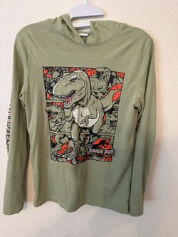 Two Boys Youth Hooded Long Sleeve Shirts Size M And L