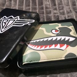 wallet shark face camo green for $20 dollars