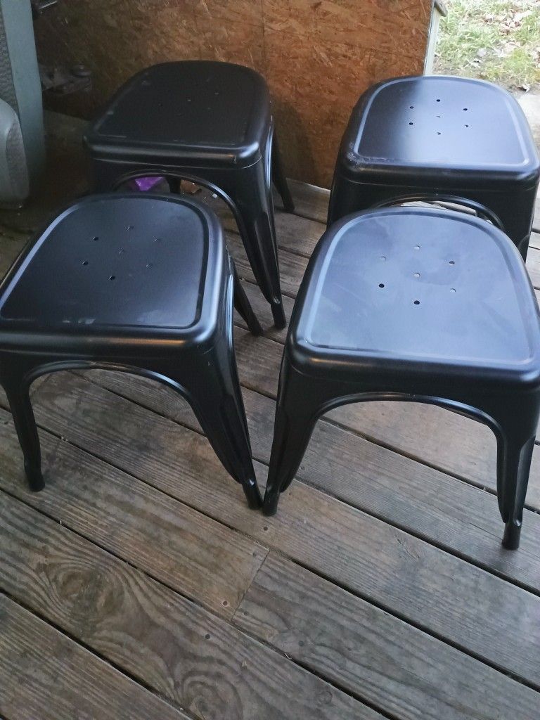 Set Of 4 Barstools, 1940's Art Deco. 20" Tall Each