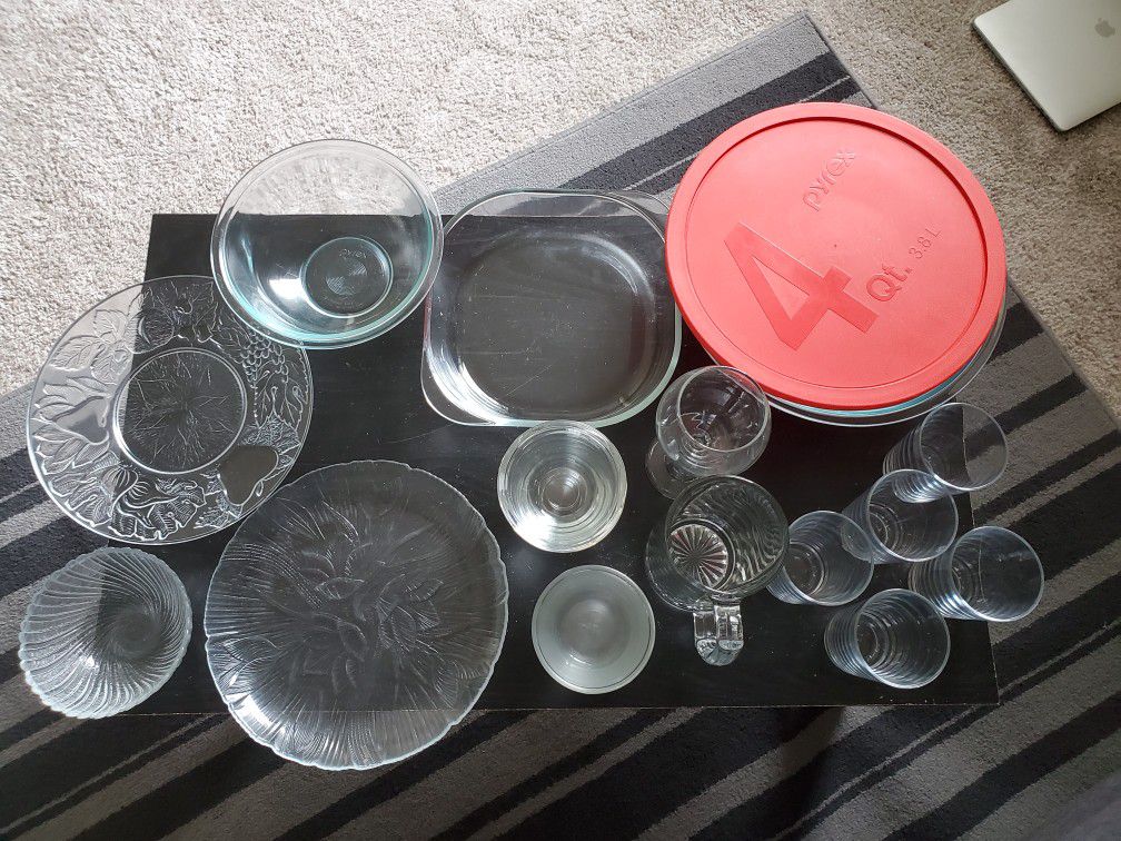 Pyrex and ikea glassware