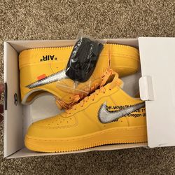 Nike Air Force 1 Low Off-White ICA University Gold (Size 10)