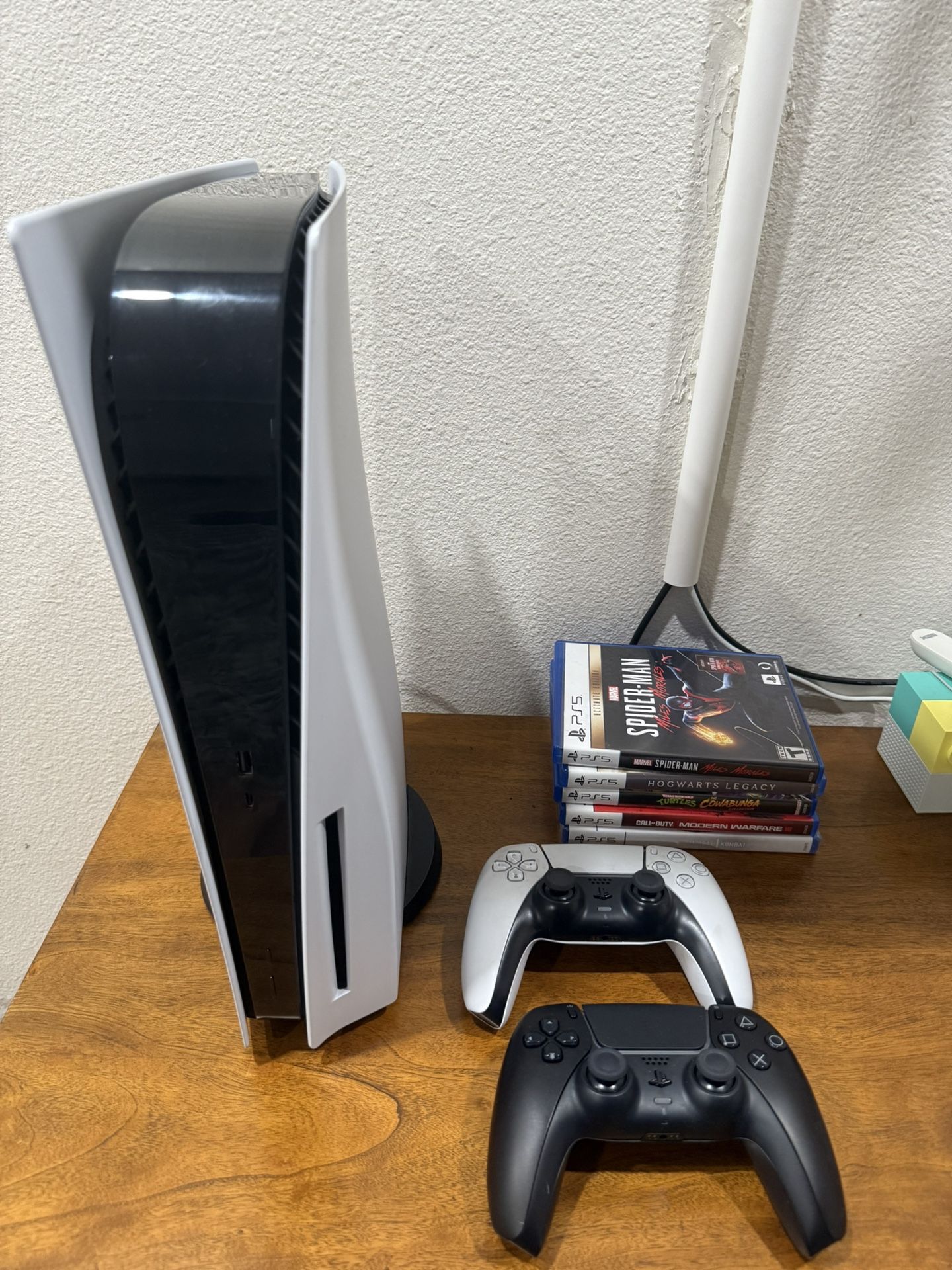 PS5 With Controllers and 5 Games