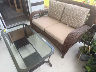 Loveseat and table