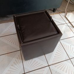 Leather Storage Ottoman 