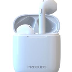 (Brand New In Box) White Wireless Earbuds, Bluetooth Charging Case 30 Hours of Playtime, and Built-in Mic $15