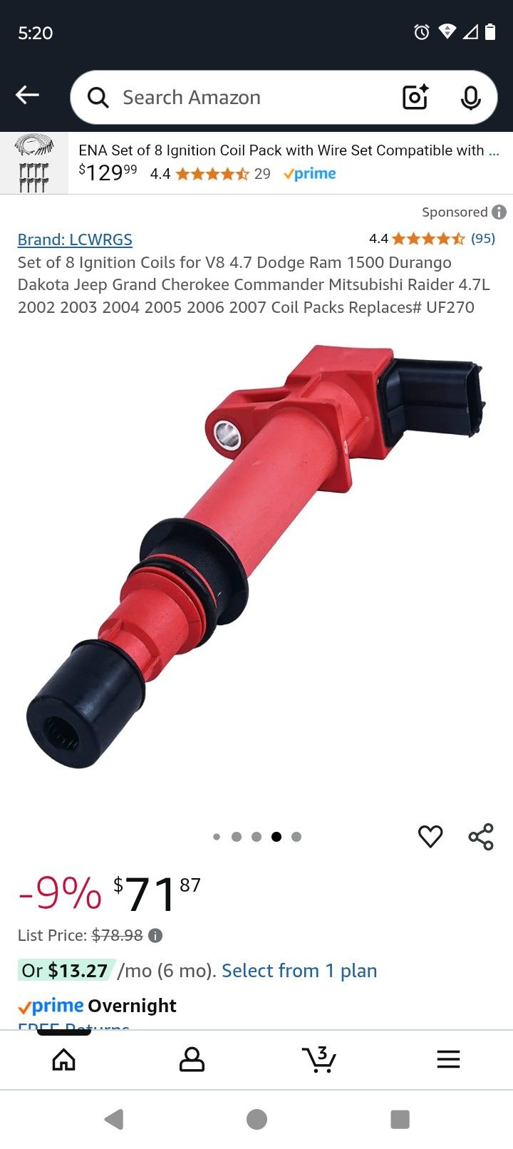 Jeep  Grand Cherokee 4.7 Ignition Coils