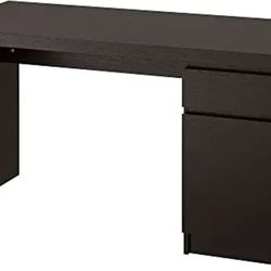 Malm Desk 140x65 Cm Black Brown
